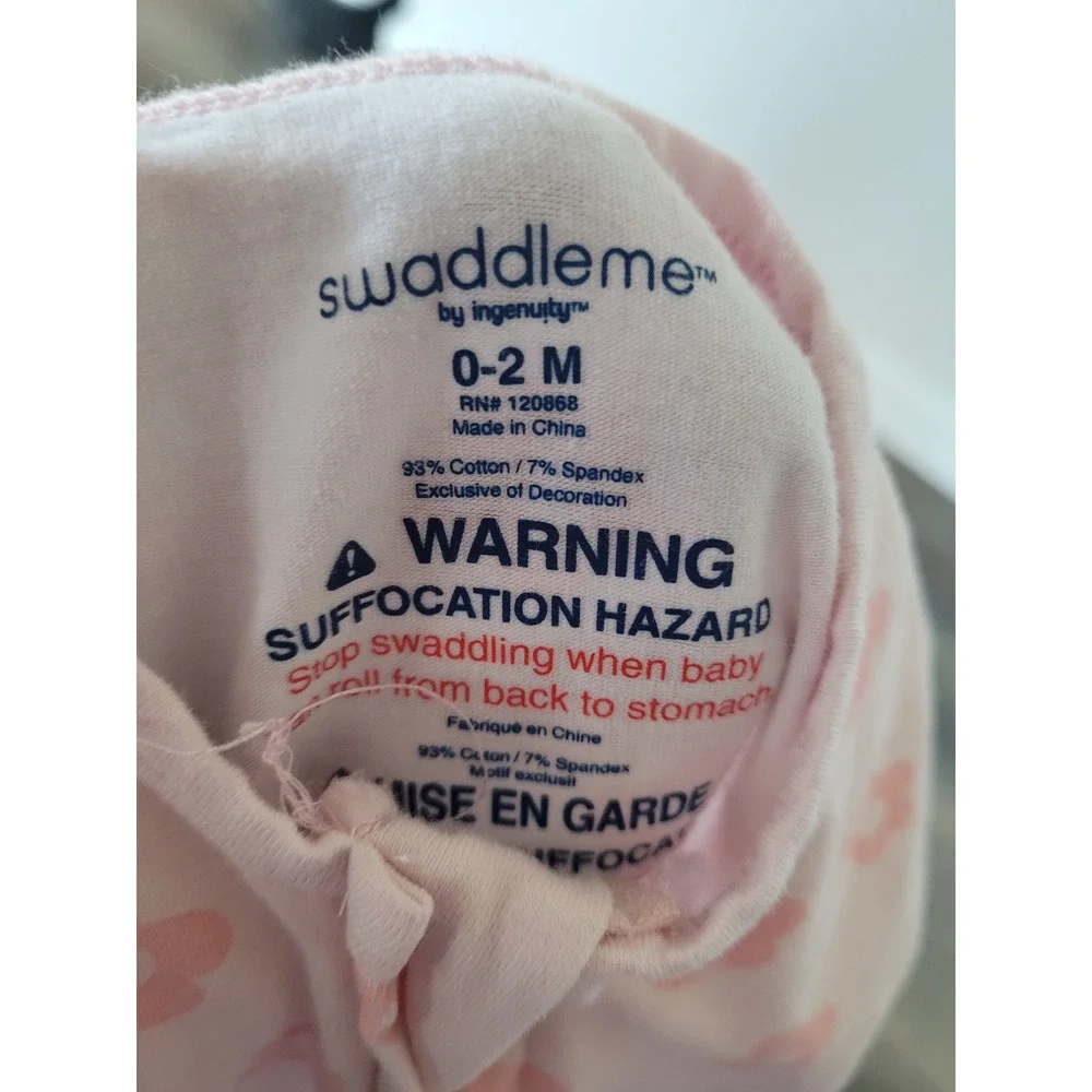 SwaddleMe by Ingenuity Baby Swaddle‎ 0-2M Pink Floral Flower Print Sleep Sack #9